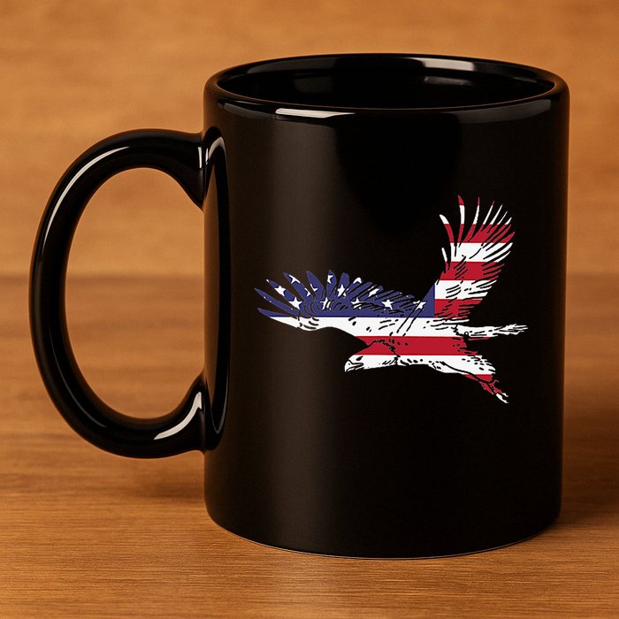 4th Of July Bald Eagle Us Flag Pocket America 11oz C Handle Ceramic Mug