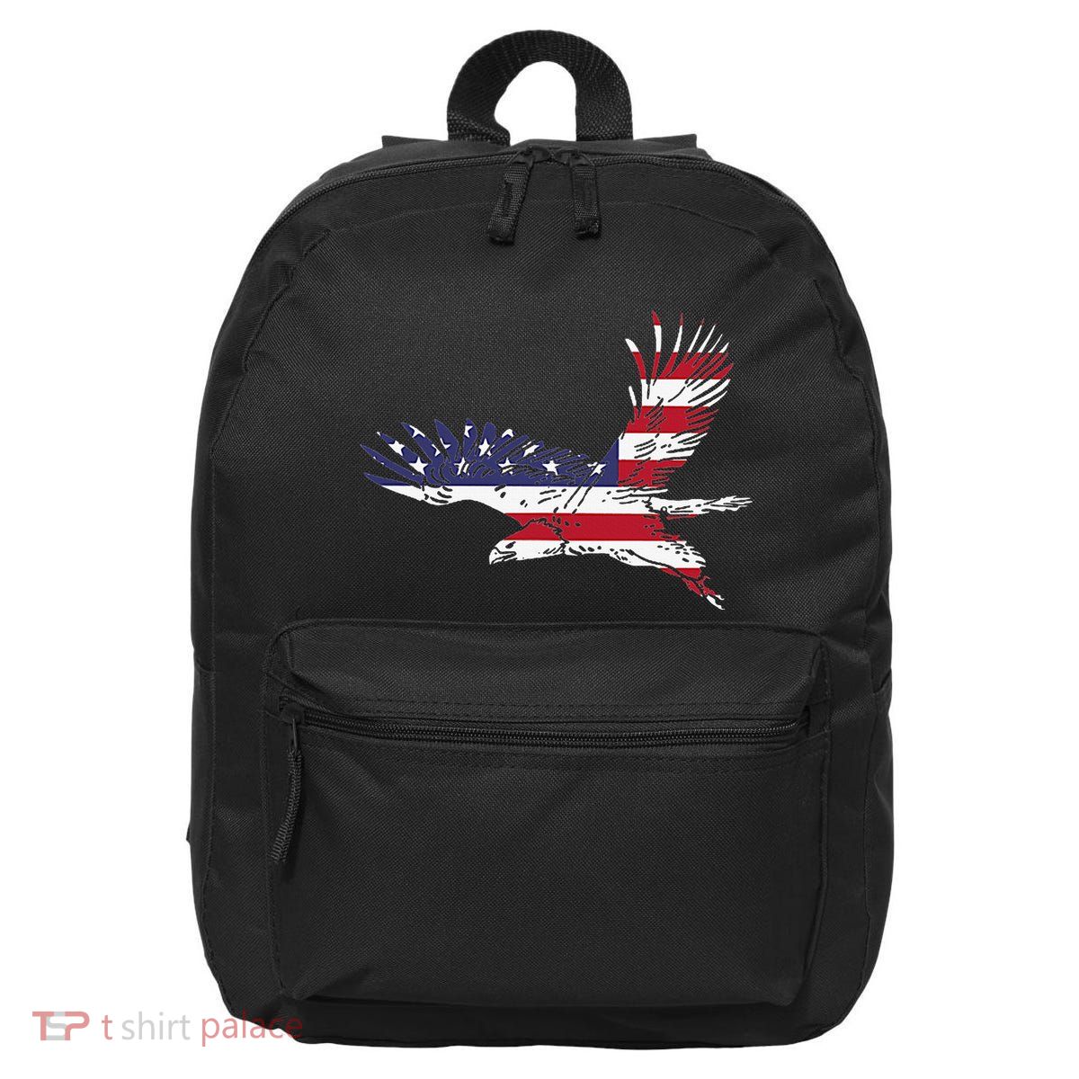4th Of July Bald Eagle Us Flag Pocket America 16 in Basic Backpack