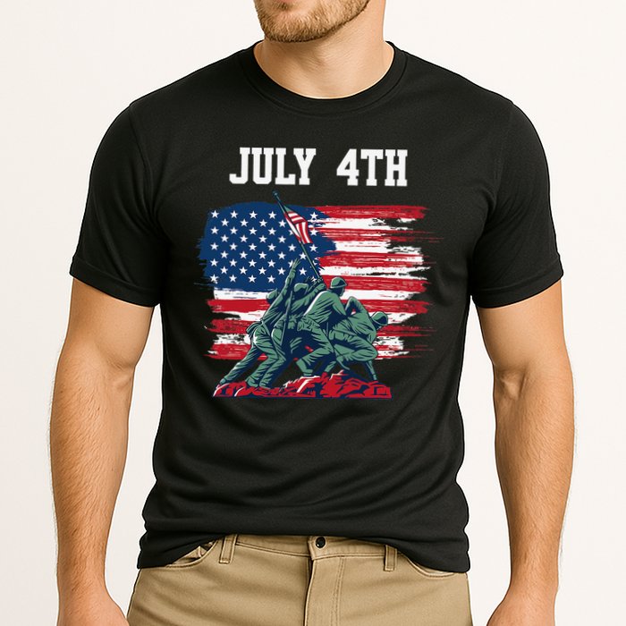 4th Of July USA American Flag Independence Day Cooling Performance Crew T-Shirt