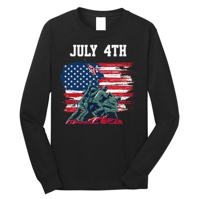 4th Of July USA American Flag Independence Day Long Sleeve Shirt
