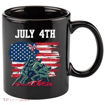 4th Of July USA American Flag Independence Day 11oz C Handle Ceramic Mug