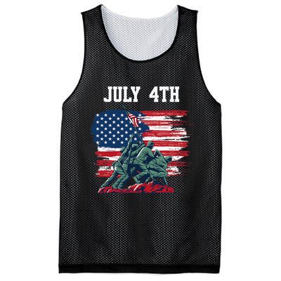 4th Of July USA American Flag Independence Day Mesh Reversible Basketball Jersey Tank