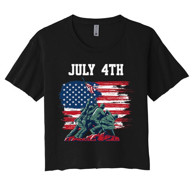4th Of July USA American Flag Independence Day Crop Top