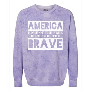 4th Of July America Home Of The Free Because Of The Brave Gift Colorblast Crewneck Sweatshirt