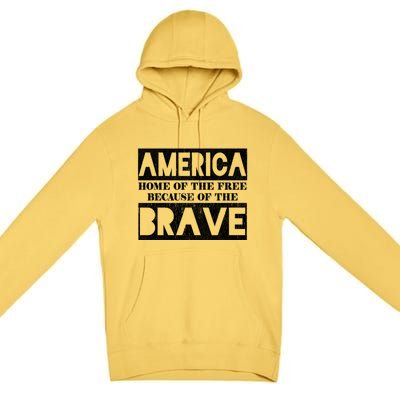 4th Of July America Home Of The Free Because Of The Brave Gift Premium Pullover Hoodie