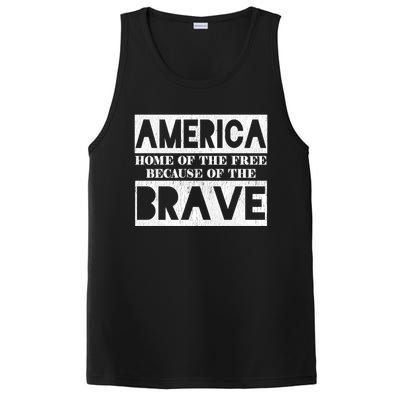 4th Of July America Home Of The Free Because Of The Brave Gift PosiCharge Competitor Tank