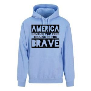 4th Of July America Home Of The Free Because Of The Brave Gift Unisex Surf Hoodie