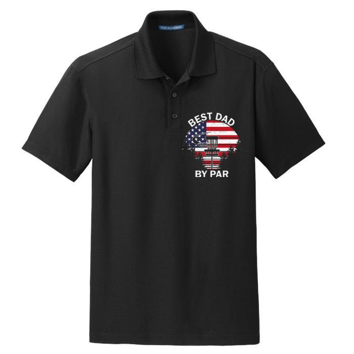 4th Of July Best Dad By Par Disc Golf Fathers Day Dry Zone Grid Polo