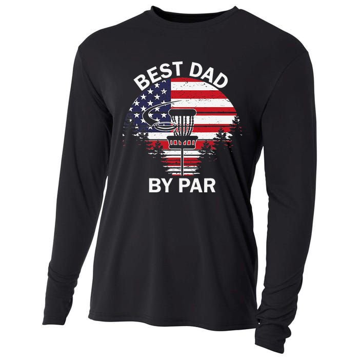 4th Of July Best Dad By Par Disc Golf Fathers Day Cooling Performance Long Sleeve Crew