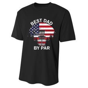 4th Of July Best Dad By Par Disc Golf Fathers Day Performance Sprint T-Shirt