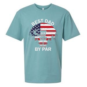 4th Of July Best Dad By Par Disc Golf Fathers Day Sueded Cloud Jersey T-Shirt