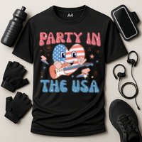 4th Of July Retro Funny Party In The USA Music Gift Cooling Performance Crew T-Shirt