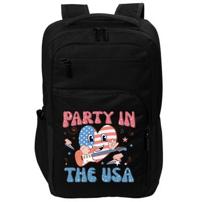 4th Of July Retro Funny Party In The USA Music Gift Impact Tech Backpack