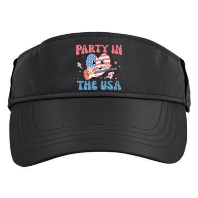 4th Of July Retro Funny Party In The USA Music Gift Adult Drive Performance Visor