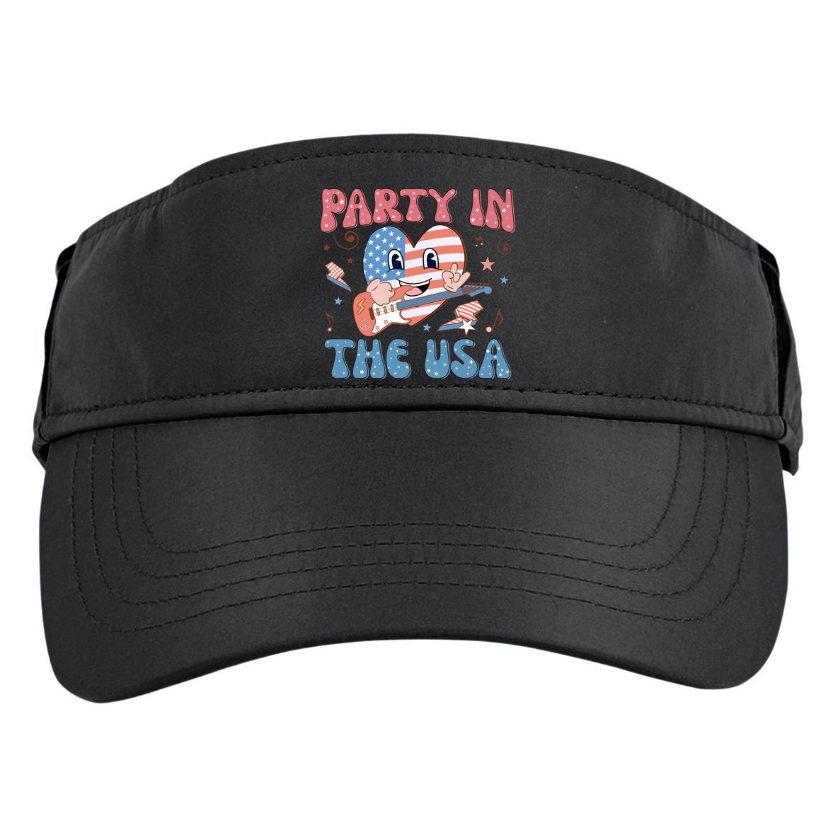 4th Of July Retro Funny Party In The USA Music Gift Adult Drive Performance Visor