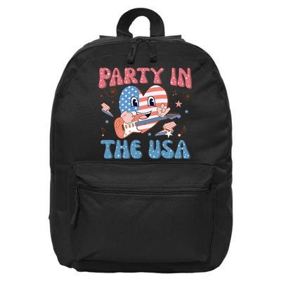 4th Of July Retro Funny Party In The USA Music Gift 16 in Basic Backpack