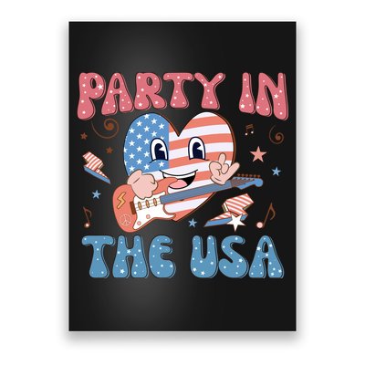 4th Of July Retro Funny Party In The USA Music Gift Poster