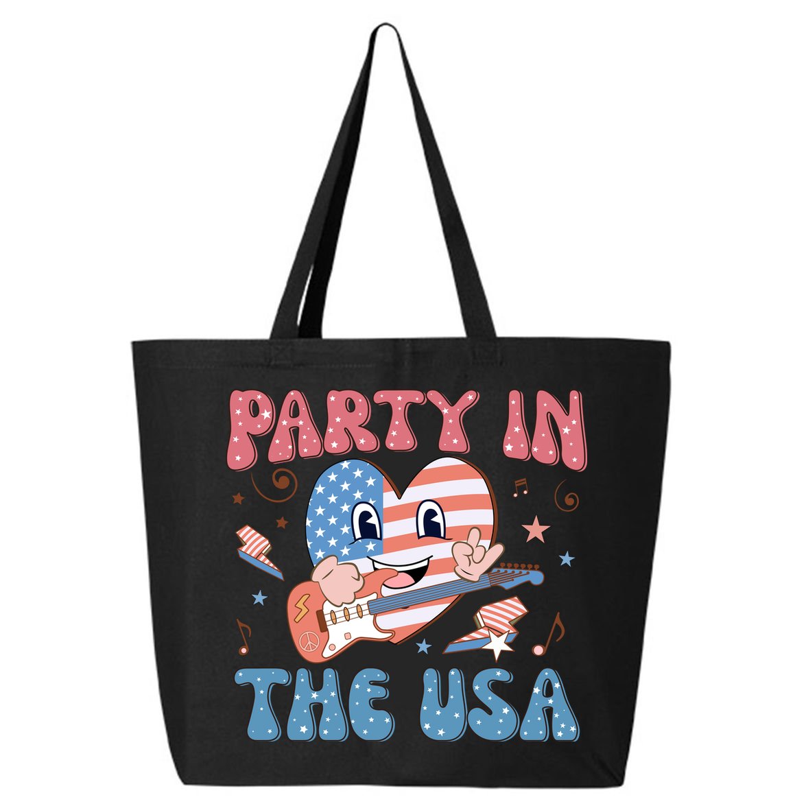 4th Of July Retro Funny Party In The USA Music Gift 25L Jumbo Tote