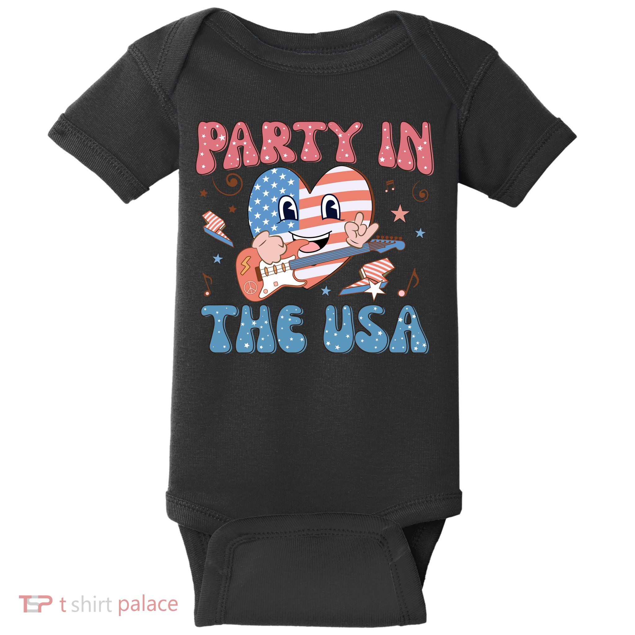 4th Of July Retro Funny Party In The USA Music Gift Baby Bodysuit