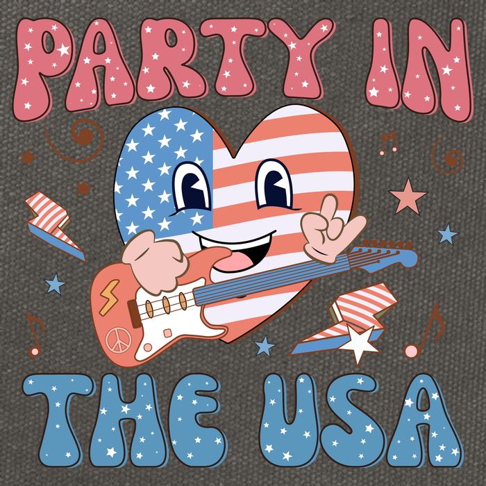 4th Of July Retro Funny Party In The USA Music Gift Cotton Canvas Backpack