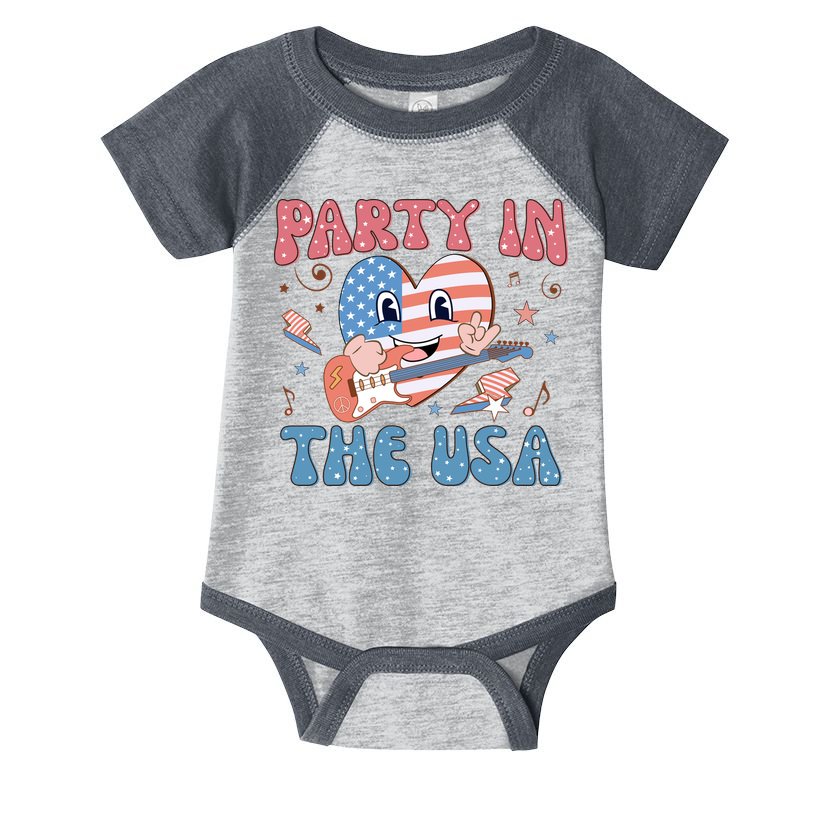 4th Of July Retro Funny Party In The USA Music Gift Infant Baby Jersey Bodysuit