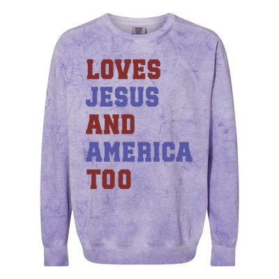 4th Of July God Bless America Vintage 4th Of July Colorblast Crewneck Sweatshirt