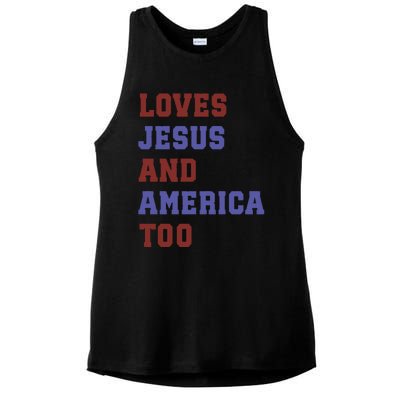 4th Of July God Bless America Vintage 4th Of July Ladies PosiCharge Tri-Blend Wicking Tank