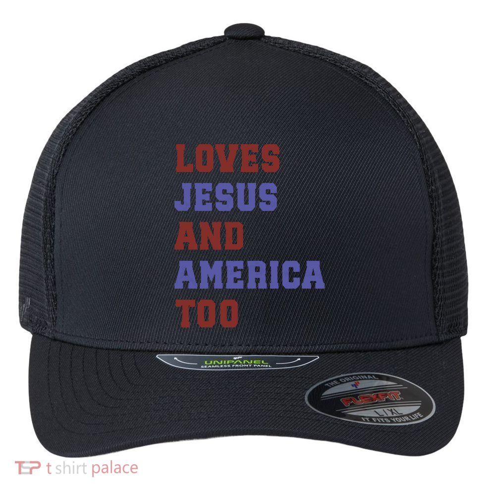 4th Of July God Bless America Vintage 4th Of July Flexfit Unipanel Trucker Cap