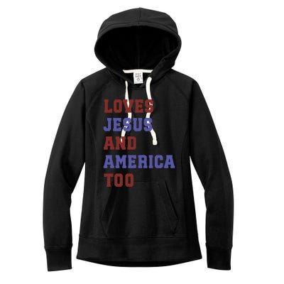 4th Of July God Bless America Vintage 4th Of July Women's Fleece Hoodie