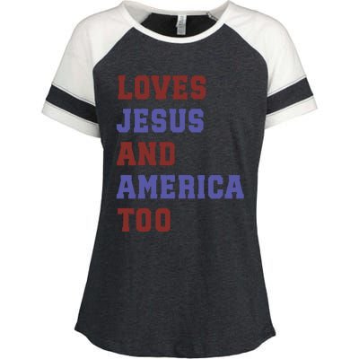 4th Of July God Bless America Vintage 4th Of July Enza Ladies Jersey Colorblock Tee