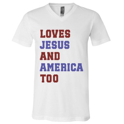 4th Of July God Bless America Vintage 4th Of July V-Neck T-Shirt