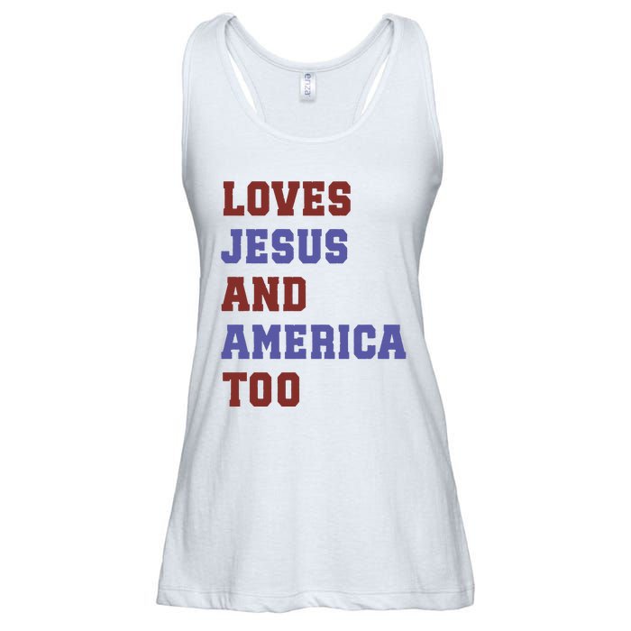 4th Of July God Bless America Vintage 4th Of July Ladies Essential Flowy Tank