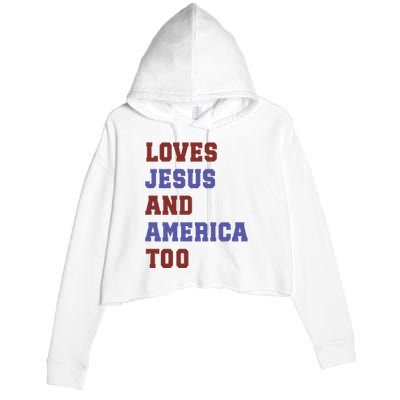 4th Of July God Bless America Vintage 4th Of July Crop Fleece Hoodie