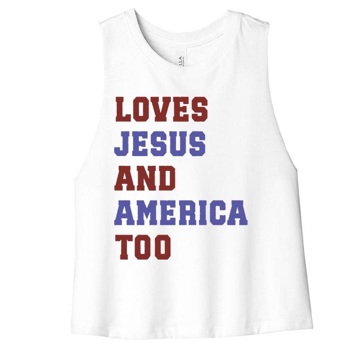 4th Of July God Bless America Vintage 4th Of July Women's Racerback Cropped Tank