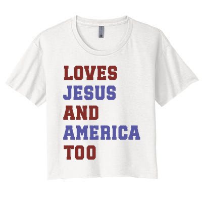 4th Of July God Bless America Vintage 4th Of July Women's Crop Top Tee