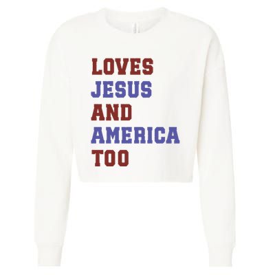 4th Of July God Bless America Vintage 4th Of July Cropped Pullover Crew