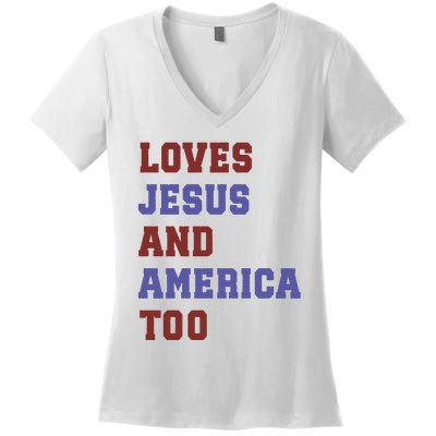 4th Of July God Bless America Vintage 4th Of July Women's V-Neck T-Shirt