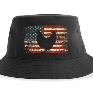 4th of July Chicken Patriotic American Flag Sustainable Bucket Hat