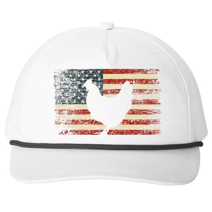 4th of July Chicken Patriotic American Flag Snapback Five-Panel Rope Hat