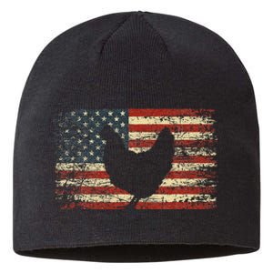 4th of July Chicken Patriotic American Flag Sustainable Beanie