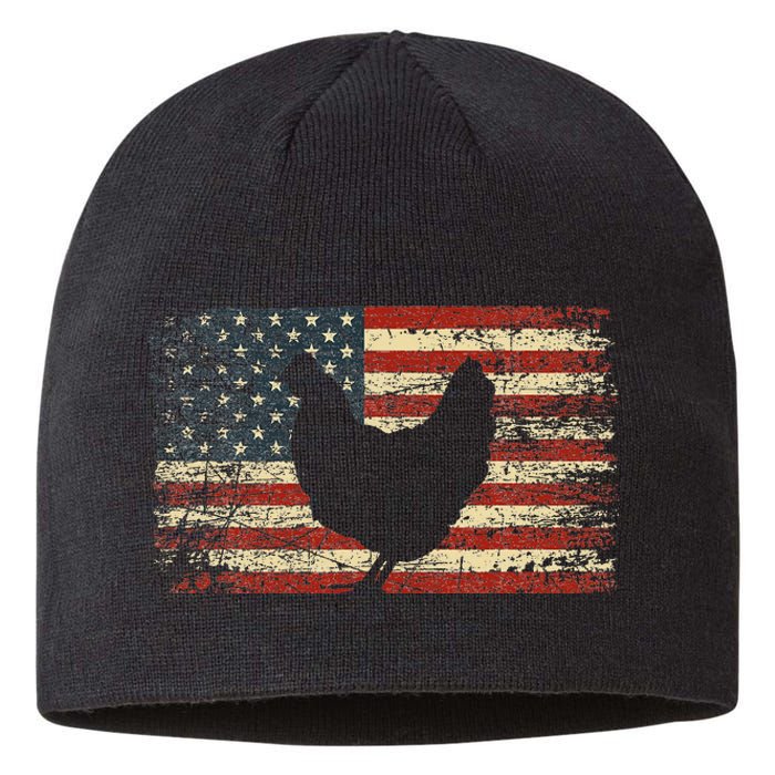 4th of July Chicken Patriotic American Flag Sustainable Beanie