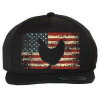 4th of July Chicken Patriotic American Flag Wool Snapback Cap