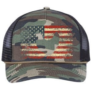 4th of July Chicken Patriotic American Flag Retro Rope Trucker Hat Cap