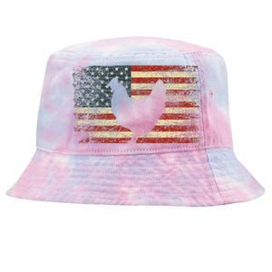 4th of July Chicken Patriotic American Flag Tie-Dyed Bucket Hat