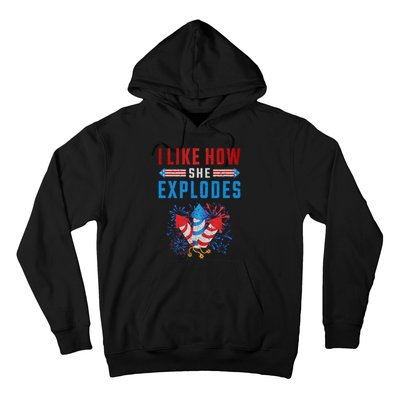 4th Of July I Like How She Explodes Firework USA Flag Hoodie