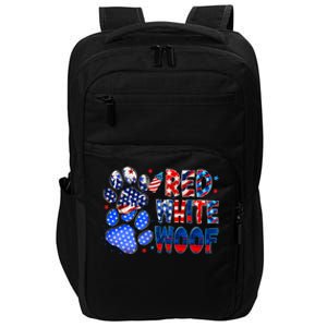 4th Of July Red White Woof Impact Tech Backpack