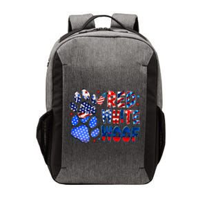 4th Of July Red White Woof Vector Backpack