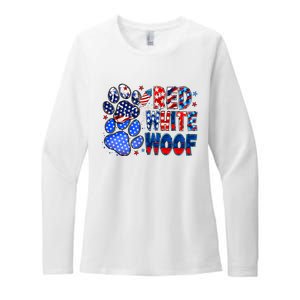 4th Of July Red White Woof Womens CVC Long Sleeve Shirt