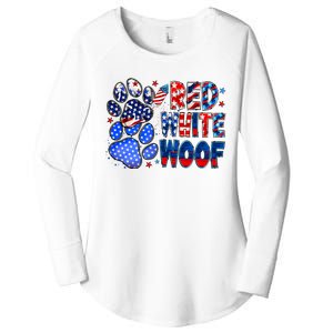 4th Of July Red White Woof Women's Perfect Tri Tunic Long Sleeve Shirt