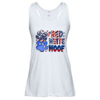 4th Of July Red White Woof Ladies Essential Flowy Tank